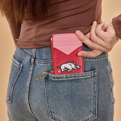 NC-AFU021BDY University of Arkansas Razorbacks Zip Card Case-Burgundy