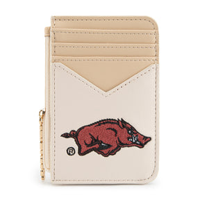 NC-AFU021BG University of Arkansas Razorbacks Zip Card Case - Beige