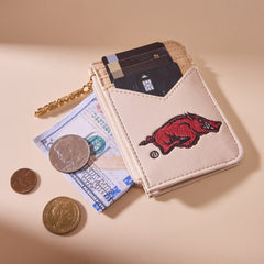 NC-AFU021BG University of Arkansas Razorbacks Zip Card Case-Beige