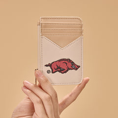 NC-AFU021BG University of Arkansas Razorbacks Zip Card Case-Beige
