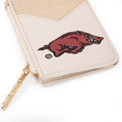 NC-AFU021BG University of Arkansas Razorbacks Zip Card Case-Beige