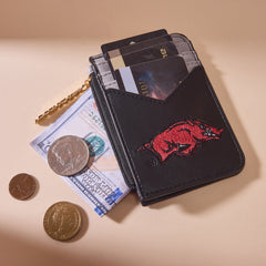 NC-AFU021BK University of Arkansas Razorbacks Zip Card Case-Black