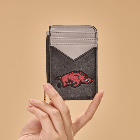 NC-AFU021BK University of Arkansas Razorbacks Zip Card Case-Black