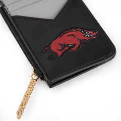 NC-AFU021BK University of Arkansas Razorbacks Zip Card Case-Black
