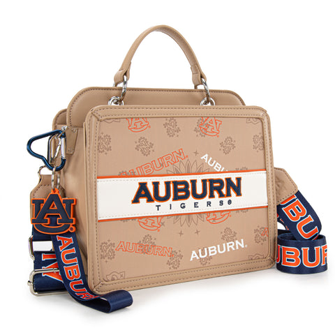 NC-AU004KH   Auburn University Tigers Satchel/Crossbody Bag -Khaki