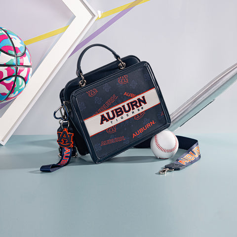 NC-AU004NY  Auburn University Tigers Satchel/Crossbody Bag - Navy