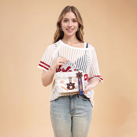 NC-AU007BG   Auburn University Vanity Top Handle-Bag -Beige