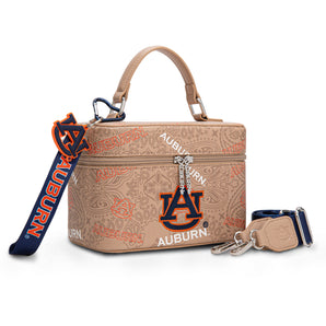 NC-AU007KH Auburn University Vanity Top Handle-Bag - Khaki