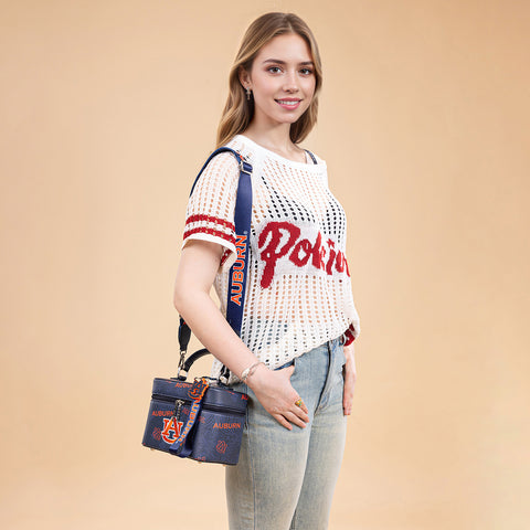 NC-AU007NY    Auburn University Vanity Top Handle-Bag -Navy