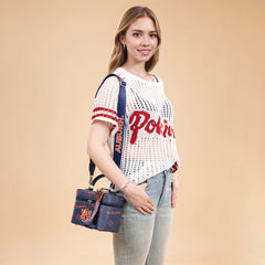 NC-AU007NY    Auburn University Vanity Top Handle-Bag -Navy