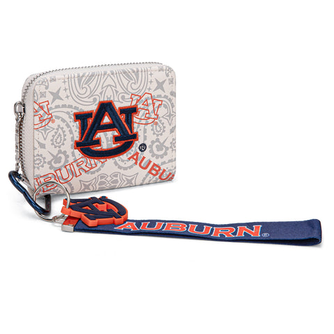 NC-AU012BG   Auburn University Tigers Zip Around Wallet/Wristlet-Beige