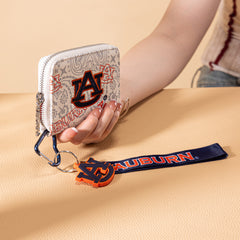 NC-AU012BG   Auburn University Tigers Zip Around Wallet/Wristlet-Beige