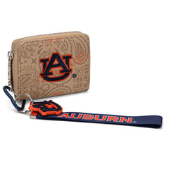 NC-AU012KH   Auburn University Tigers Zip Around Wallet/Wristlet-Khaki