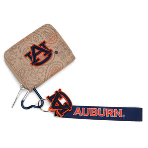 NC-AU012KH Auburn University Tigers Zip Around Wallet/Wristlet - Khaki