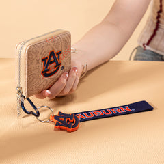 NC-AU012KH   Auburn University Tigers Zip Around Wallet/Wristlet-Khaki