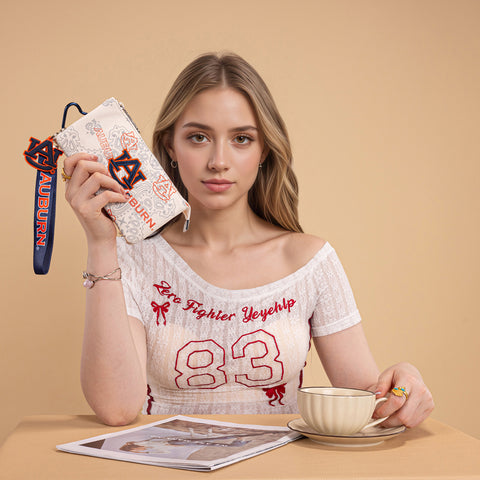 NC-AU013BG  Auburn University Tigers Wallet/Wristlet - Beige