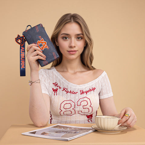 NC-AU013NY   Auburn University Tigers Wallet/Wristlet - Navy