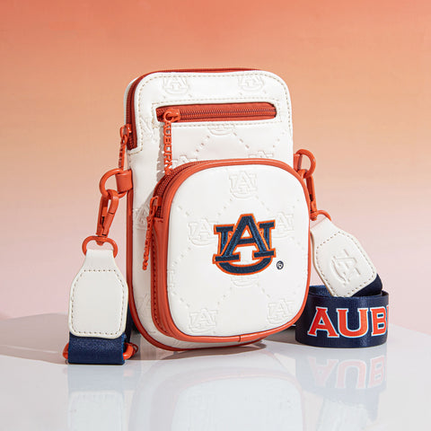 NC-AU015BG   Auburn University Tigers Crossbody Bag- Beige