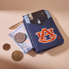 NC-AU021NY Auburn University Tigers Zip Card Case-Navy