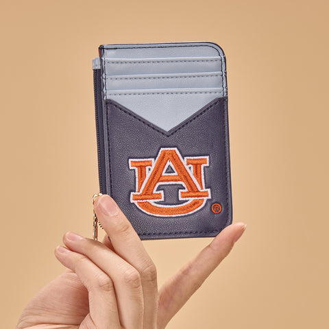 NC-AU021NY Auburn University Tigers Zip Card Case-Navy