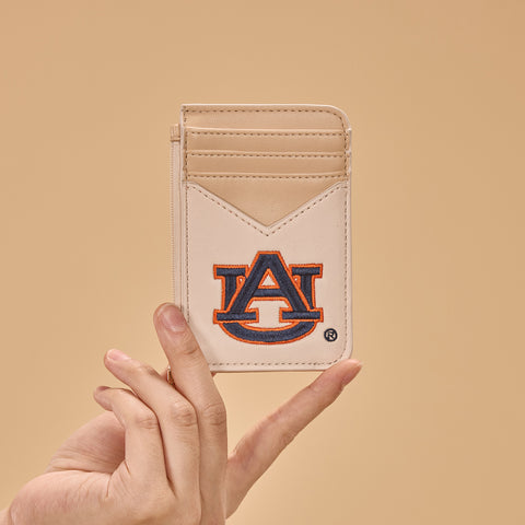 NC-AU021TN Auburn University Tigers Zip Card Case-Tan