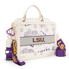 NC-LSU004BG Louisiana State University Fighting Tigers Satchel/Crossbody Bag -Beige