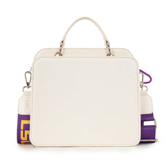 NC-LSU004BG Louisiana State University Fighting Tigers Satchel/Crossbody Bag -Beige