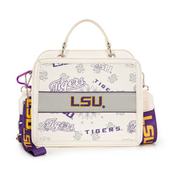 NC-LSU004BG Louisiana State University Fighting Tigers Satchel/Crossbody Bag -Beige