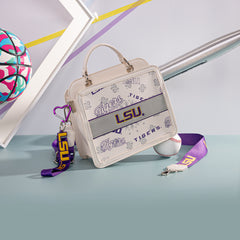 NC-LSU004BG Louisiana State University Fighting Tigers Satchel/Crossbody Bag -Beige