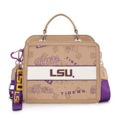 NC-LSU004KH Louisiana State University Fighting Tigers Satchel/Crossbody Bag -Khaki