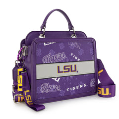 NC-LSU004PP  Louisiana State University Fighting Tigers Satchel/Crossbody Bag - Purple