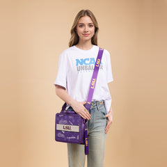 NC-LSU004PP  Louisiana State University Fighting Tigers Satchel/Crossbody Bag - Purple