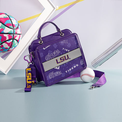 NC-LSU004PP  Louisiana State University Fighting Tigers Satchel/Crossbody Bag - Purple