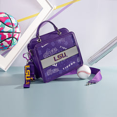 NC-LSU004PP  Louisiana State University Fighting Tigers Satchel/Crossbody Bag - Purple