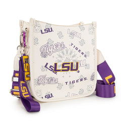 NC-LSU006BG  Louisiana State University Fighting Tigers Crossbody Bag -Beige