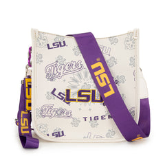 NC-LSU006BG  Louisiana State University Fighting Tigers Crossbody Bag -Beige