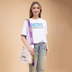 NC-LSU006BG  Louisiana State University Fighting Tigers Crossbody Bag -Beige