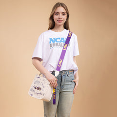 NC-LSU006BG  Louisiana State University Fighting Tigers Crossbody Bag -Beige