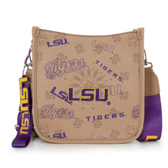 NC-LSU006KH   Louisiana State University Fighting Tigers Crossbody Bag -Khaki