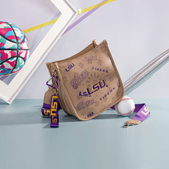 NC-LSU006KH   Louisiana State University Fighting Tigers Crossbody Bag -Khaki