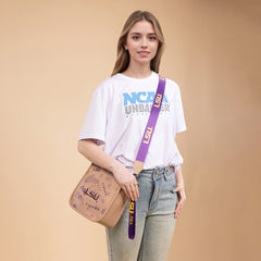 NC-LSU006KH   Louisiana State University Fighting Tigers Crossbody Bag -Khaki