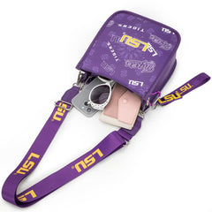 NC-LSU006PP   Louisiana State University Fighting Tigers Crossbody Bag -Purple