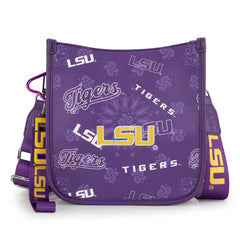 NC-LSU006PP   Louisiana State University Fighting Tigers Crossbody Bag -Purple