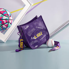 NC-LSU006PP   Louisiana State University Fighting Tigers Crossbody Bag -Purple