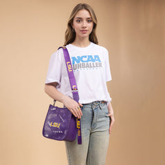 NC-LSU006PP   Louisiana State University Fighting Tigers Crossbody Bag -Purple