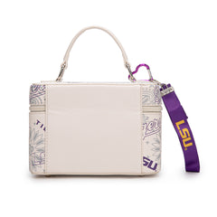 NC-LSU007BG    Louisiana State University Vanity Top Handle-Bag -Beige
