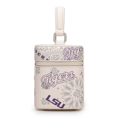 NC-LSU007BG    Louisiana State University Vanity Top Handle-Bag -Beige