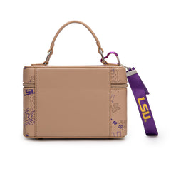 NC-LSU007KH    Louisiana State University Vanity Top Handle-Bag -Khaki