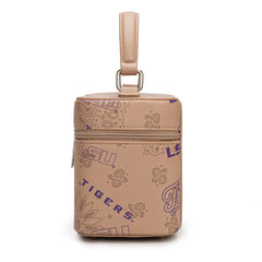 NC-LSU007KH    Louisiana State University Vanity Top Handle-Bag -Khaki