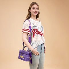 NC-LSU007PP   Louisiana State University Vanity Top Handle-Bag -Purple